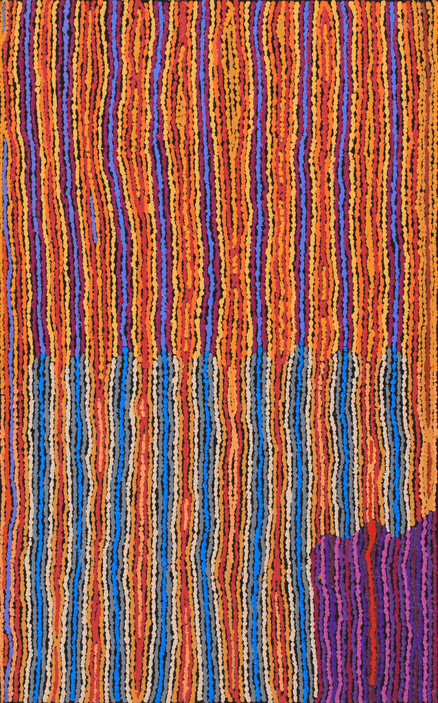 Aboriginal Artwork by Christine Napanangka Michaels, Lappi Lappi Jukurrpa, 122x76cm