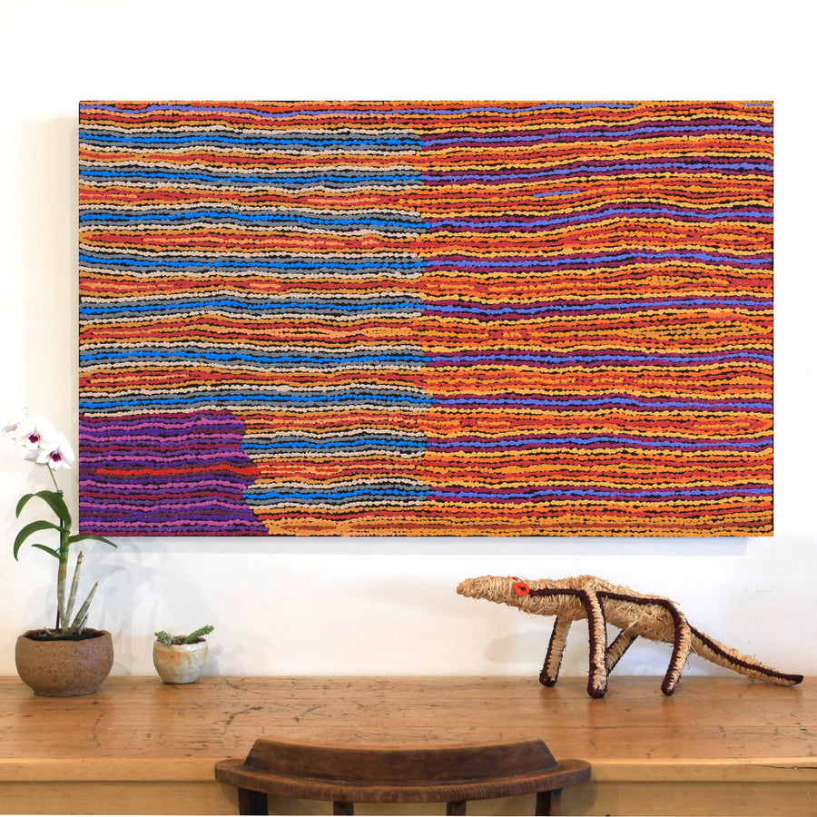 Aboriginal Artwork by Christine Napanangka Michaels, Lappi Lappi Jukurrpa, 122x76cm