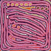 Aboriginal Artwork by Christine Napanangka Michaels, Lappi Lappi Jukurrpa, 61x61cm