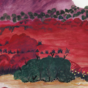 Aboriginal Artwork by Clara Inkamala, Entrance of Palm Valley, 54x36cm - ART ARK®
