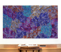 Aboriginal Artwork by Daphne Napurrula Marks, Yalka at Karrkurutinytja (Bush onion Dreaming at Lake Macdonald), 153x92cm