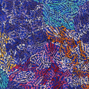Aboriginal Art by Daphne Napurrula Marks, Yalka at Karrkurutinytja (Bush onion Dreaming at Lake Macdonald), 153x92cm - ART ARK®