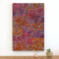 Aboriginal Artwork by Daphne Napurrula Marks, Yalka at Karrkurutinytja (Bush onion Dreaming at Lake Macdonald), 40x40cm