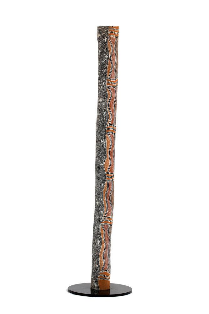 Aboriginal Artwork by Datjuluma Guyula Caroline, Milŋiyawuy, 168cm, Larrakitj