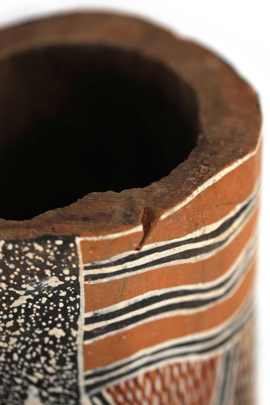 Aboriginal Artwork by Datjuluma Guyula Caroline, Milŋiyawuy, 168cm, Larrakitj