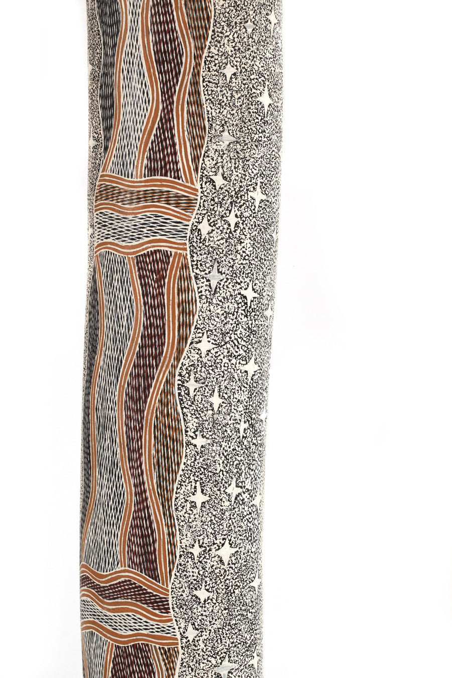 Aboriginal Artwork by Datjuluma Guyula Caroline, Milŋiyawuy, 200cm, Larrakitj