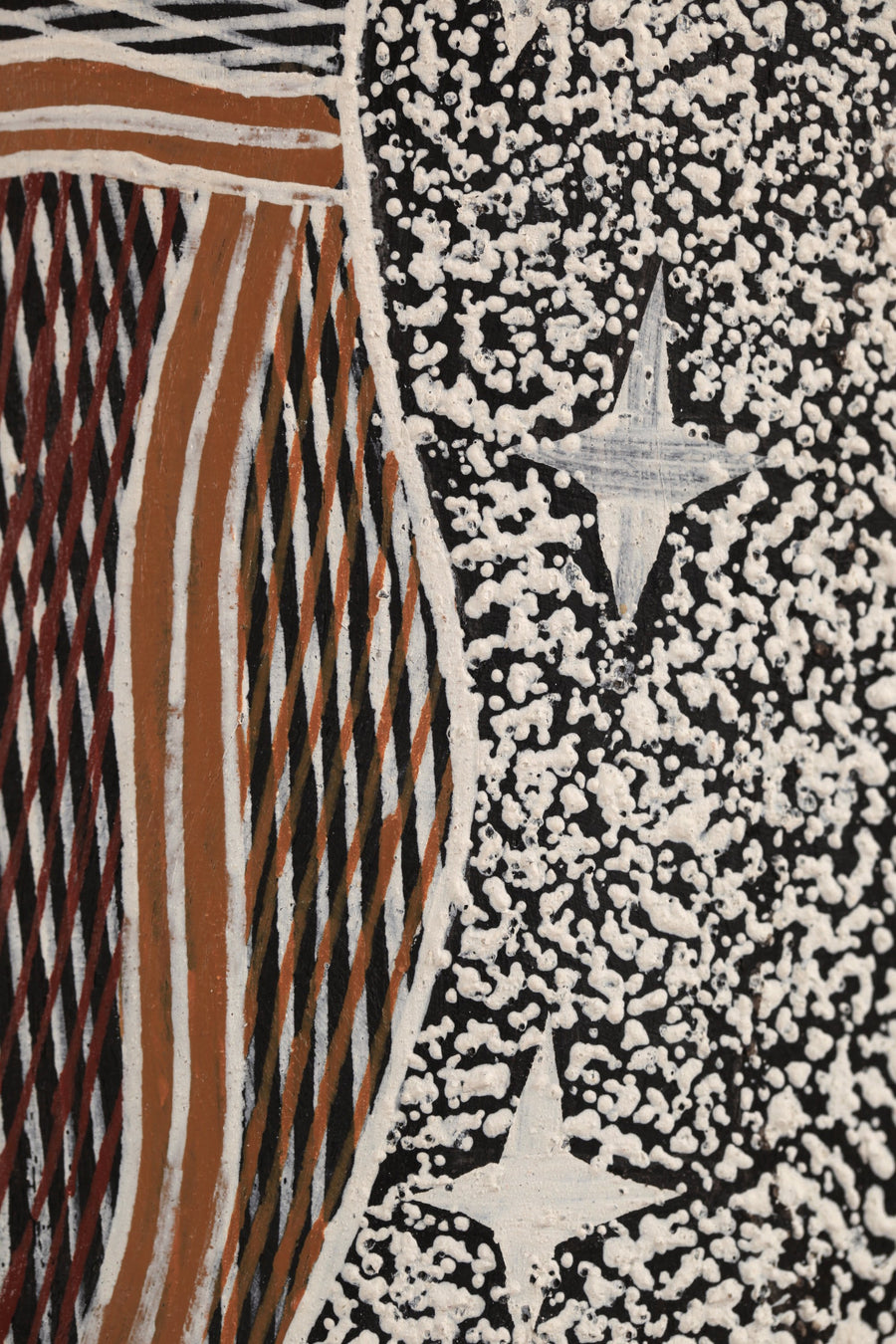 Aboriginal Artwork by Datjuluma Guyula Caroline, Milŋiyawuy, 200cm, Larrakitj