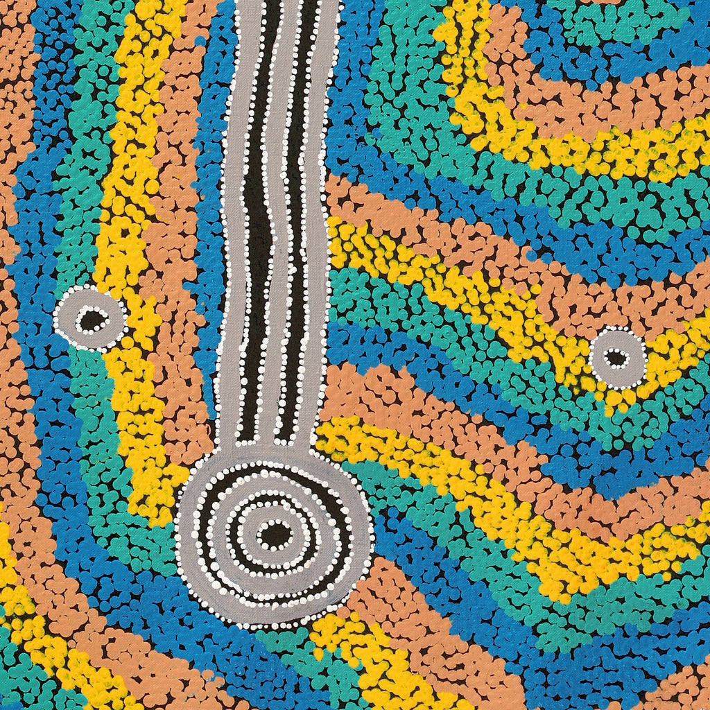 Aboriginal Artwork by Delena Napaljarri Turner, Pikilyi Jukurrpa (Vaughan Springs Dreaming), 91x61cm