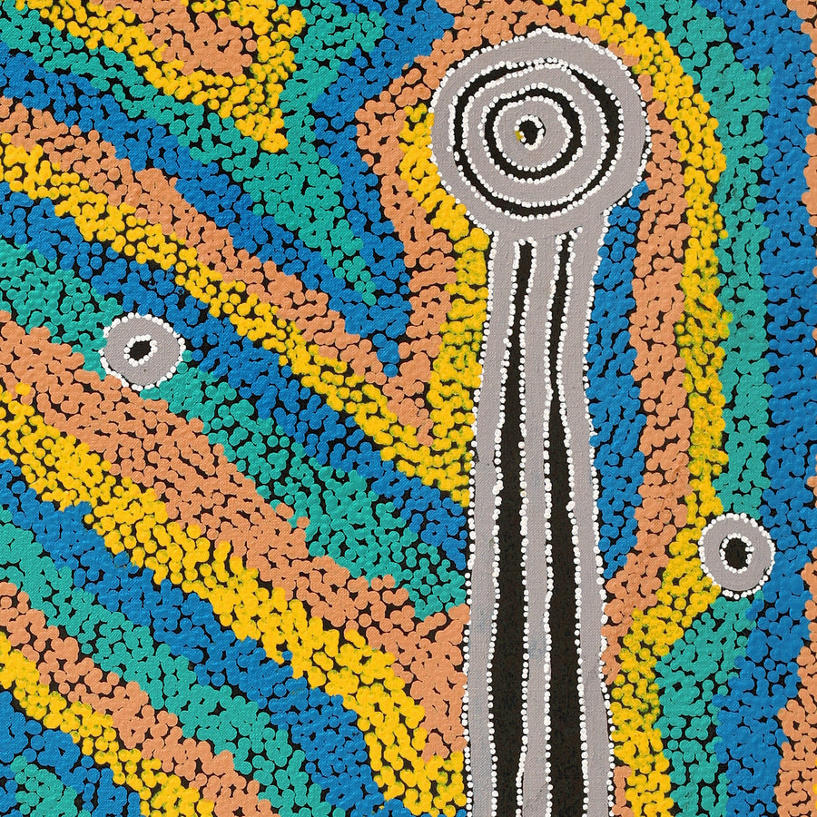 Aboriginal Artwork by Delena Napaljarri Turner, Pikilyi Jukurrpa (Vaughan Springs Dreaming), 91x61cm
