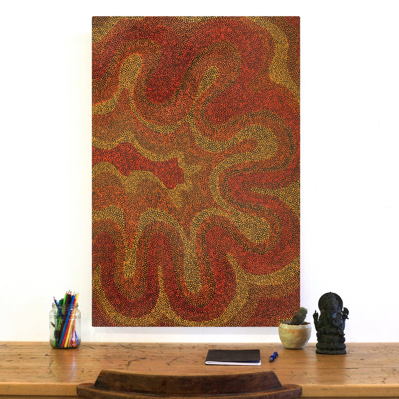 Aboriginal Artwork by Delores Miller, Walka Wiru Ngura Wiru, 91x61cm