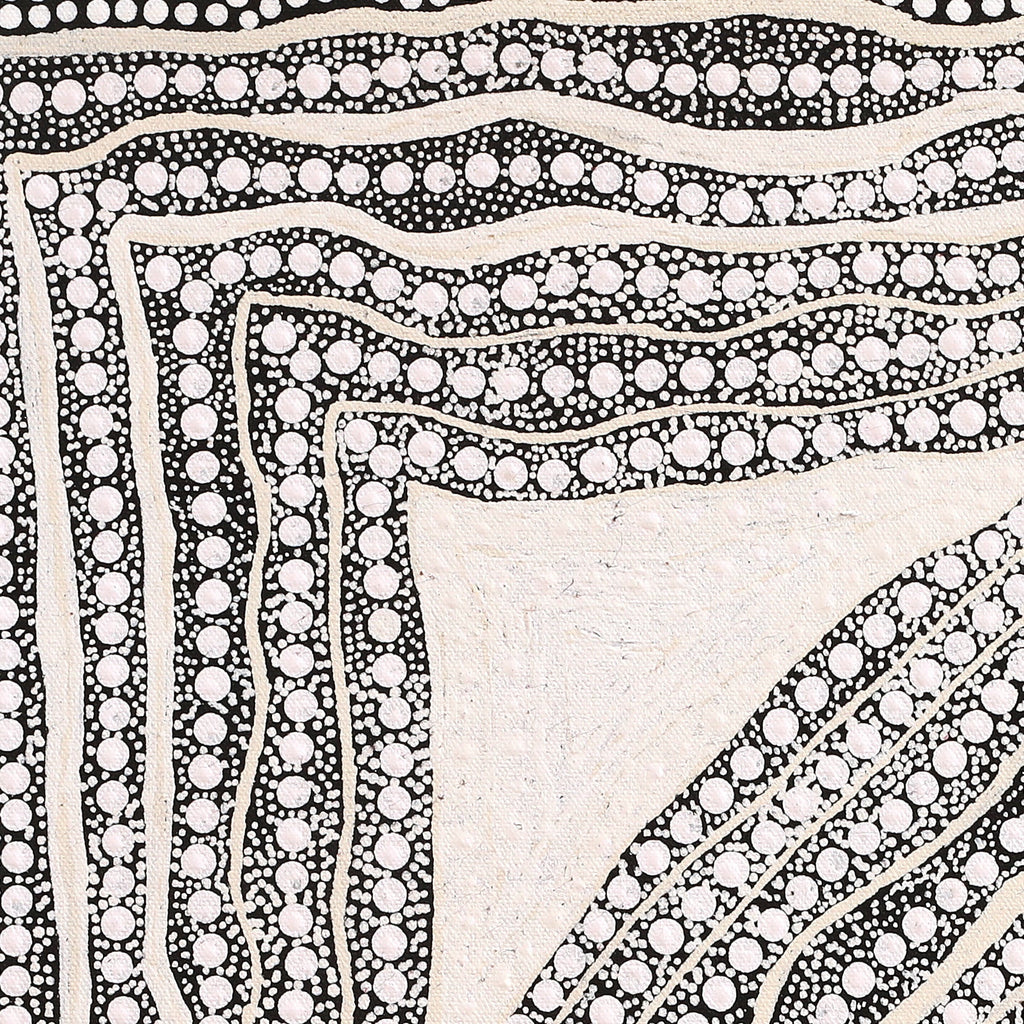 Aboriginal Artwork by Delvene Napangardi Langdon, Wanakiji Jukurrpa (Bush Tomato Dreaming), 46x46cm