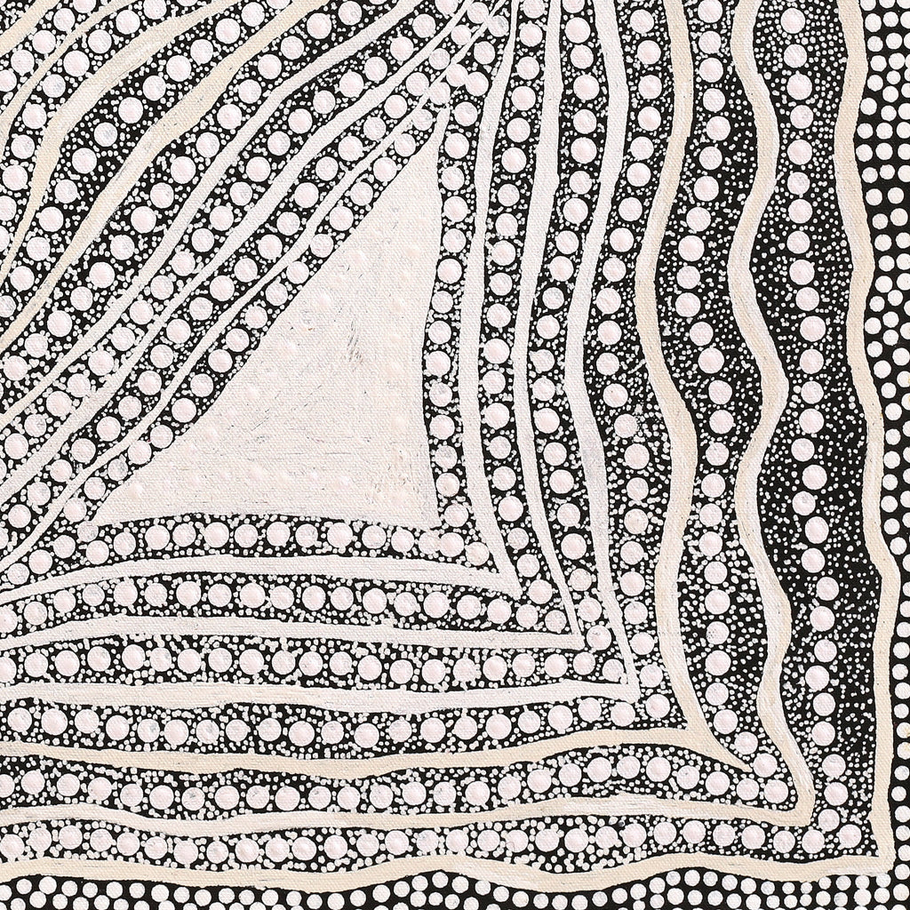 Aboriginal Artwork by Delvene Napangardi Langdon, Wanakiji Jukurrpa (Bush Tomato Dreaming), 46x46cm