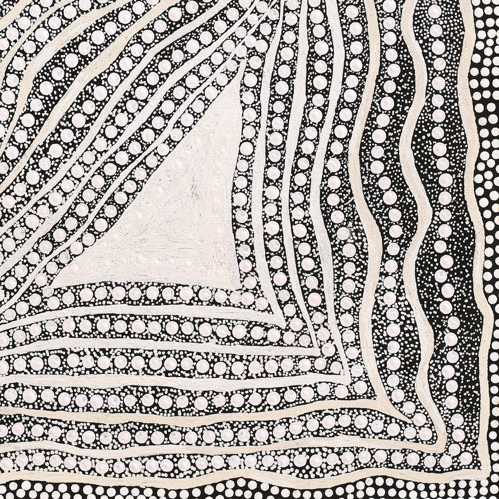Aboriginal Art by Delvene Napangardi Langdon, Wanakiji Jukurrpa (Bush Tomato Dreaming), 46x46cm - ART ARK®