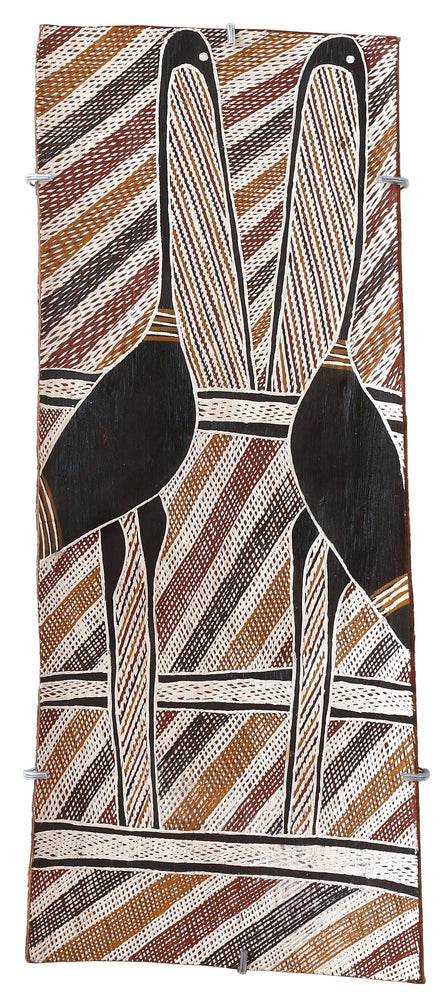 Aboriginal Artwork by Djakaŋu Yunupiŋu, Gany'tjurr, 69x29cm Bark