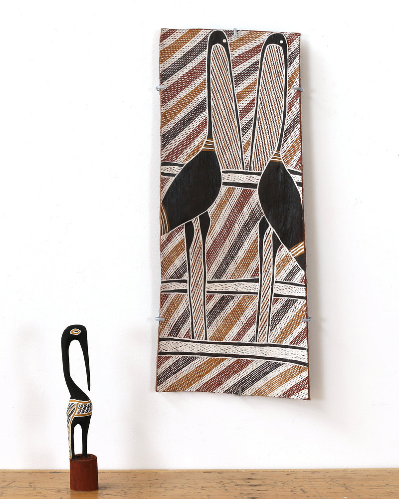 Aboriginal Artwork by Djakaŋu Yunupiŋu, Gany'tjurr, 69x29cm Bark