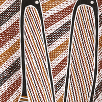 Aboriginal Artwork by Djakaŋu Yunupiŋu, Gany'tjurr, 69x29cm Bark