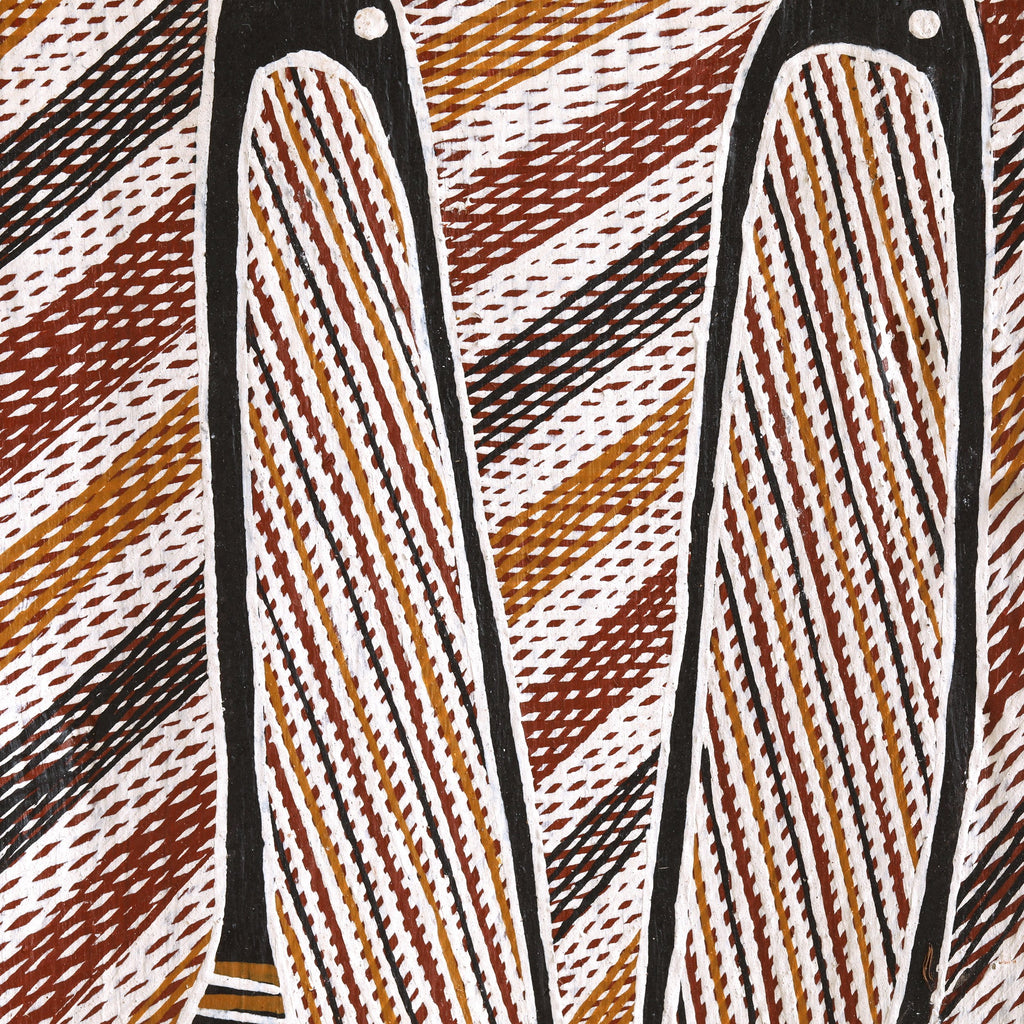 Aboriginal Art by Djakaŋu Yunupiŋu, Gany'tjurr, 69x29cm Bark - ART ARK®