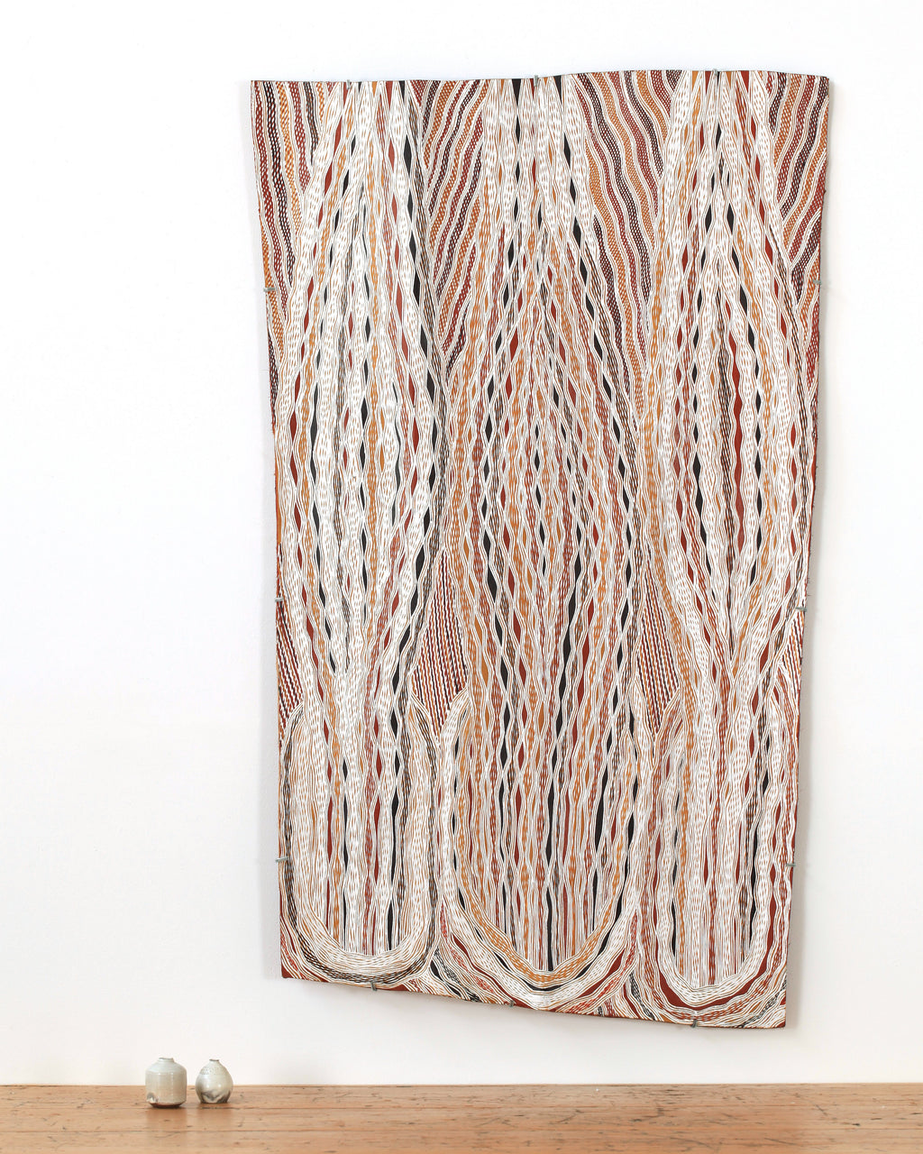 Aboriginal Artwork by Djambawa Marawili AM, Gurtha, 128x75cm Bark