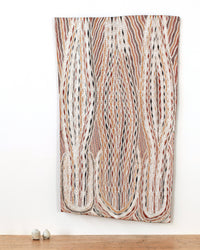 Aboriginal Artwork by Djambawa Marawili AM, Gurtha, 128x75cm Bark