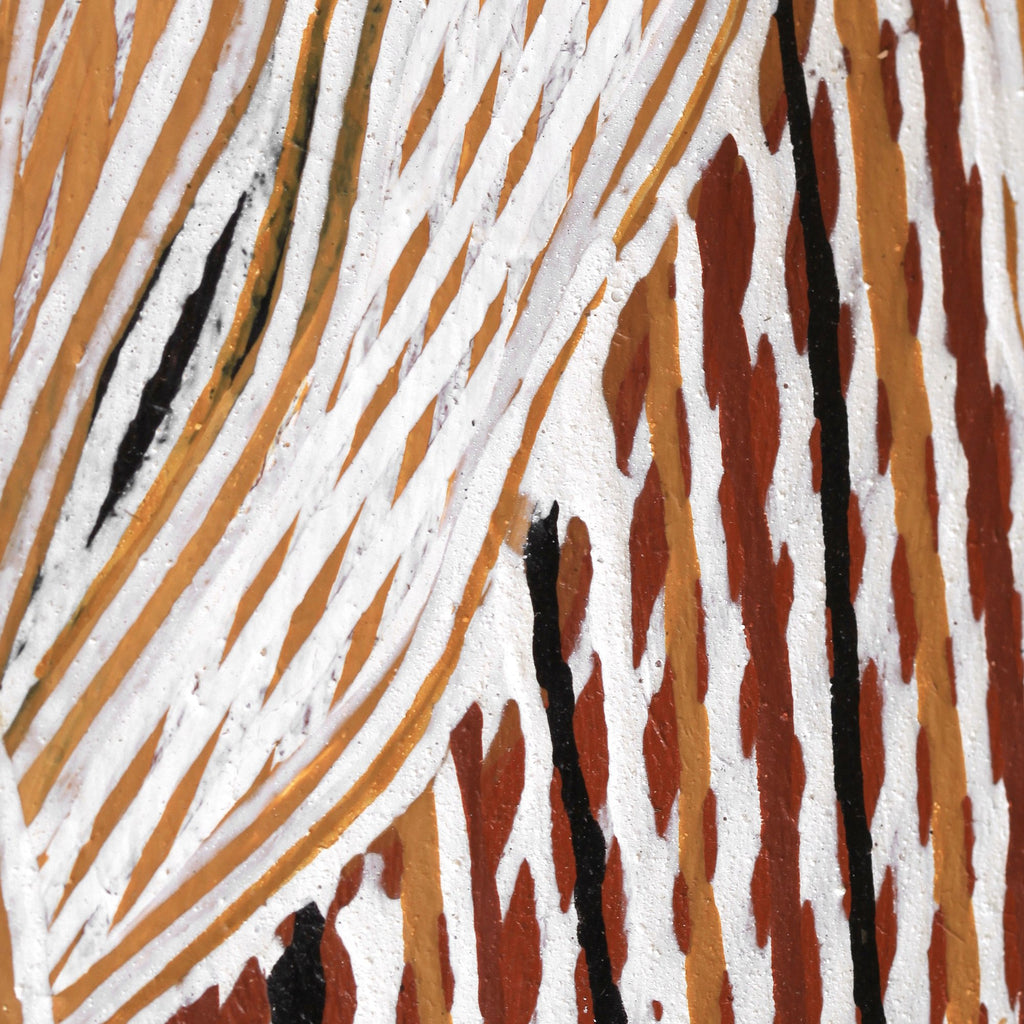 Aboriginal Artwork by Djambawa Marawili AM, Gurtha, 128x75cm Bark