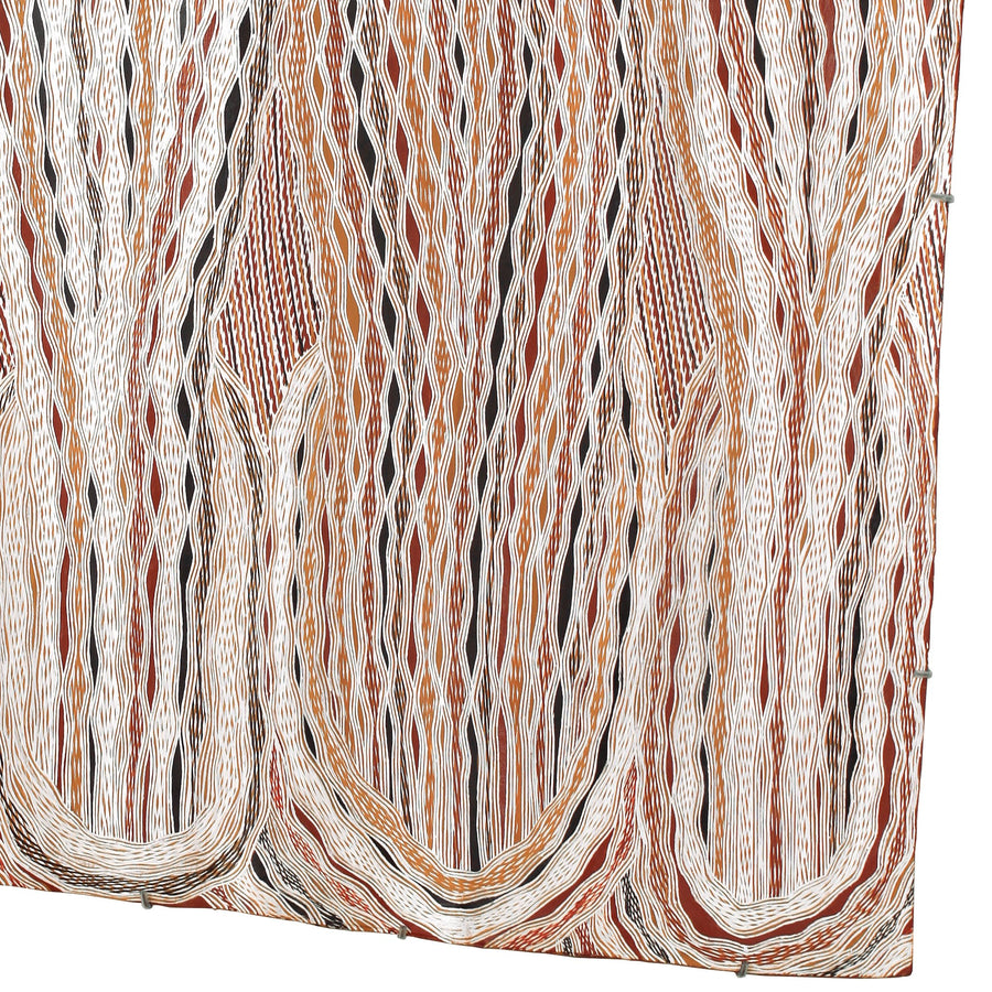 Aboriginal Artwork by Djambawa Marawili AM, Gurtha, 128x75cm Bark