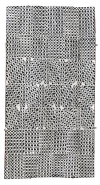 Aboriginal Artwork by Djirrirra Wunuŋmurra Yukuwa, Buyku, 89x46cm Bark