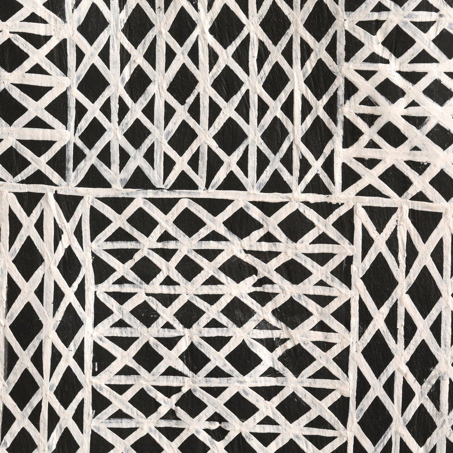 Aboriginal Artwork by Djirrirra Wunuŋmurra Yukuwa, Buyku, 89x46cm Bark