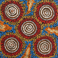 Aboriginal Artwork by Erica Napurrurla Ross, Janganpa Jukurrpa (Brush-tail Possum Dreaming)- Mawurrji, 30x30cm