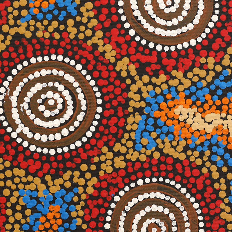 Aboriginal Artwork by Erica Napurrurla Ross, Janganpa Jukurrpa (Brush-tail Possum Dreaming)- Mawurrji, 30x30cm
