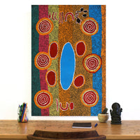 Aboriginal Art by Erica Napurrurla Ross,  Janganpa Jukurrpa (Brush-tail Possum Dreaming)-  Mawurrji, 91x61cm - ART ARK®