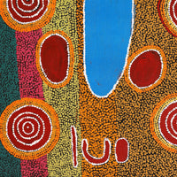 Aboriginal Art by Erica Napurrurla Ross,  Janganpa Jukurrpa (Brush-tail Possum Dreaming)-  Mawurrji, 91x61cm - ART ARK®