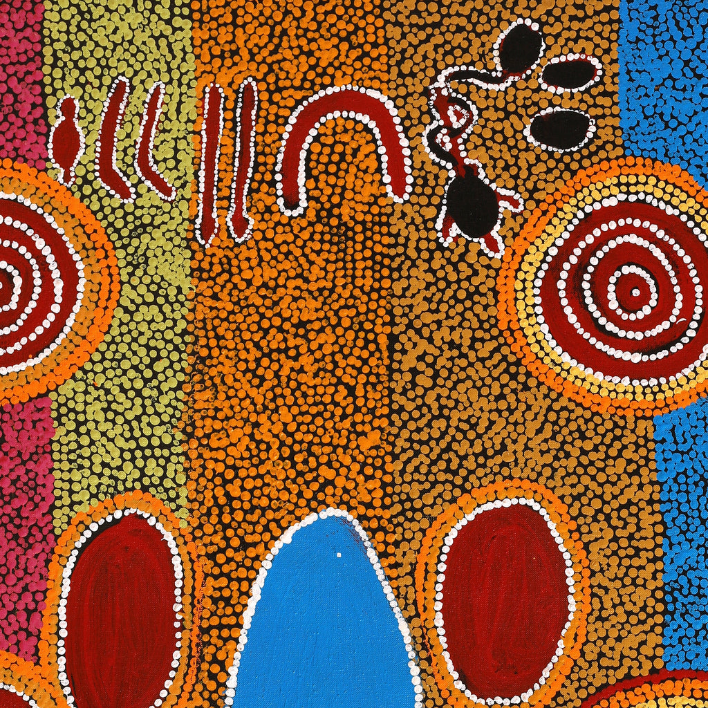 Aboriginal Artwork by Erica Napurrurla Ross, Janganpa Jukurrpa (Brush-tail Possum Dreaming)- Mawurrji, 91x61cm