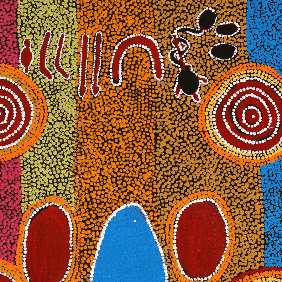 Aboriginal Artwork by Erica Napurrurla Ross, Janganpa Jukurrpa (Brush-tail Possum Dreaming)- Mawurrji, 91x61cm