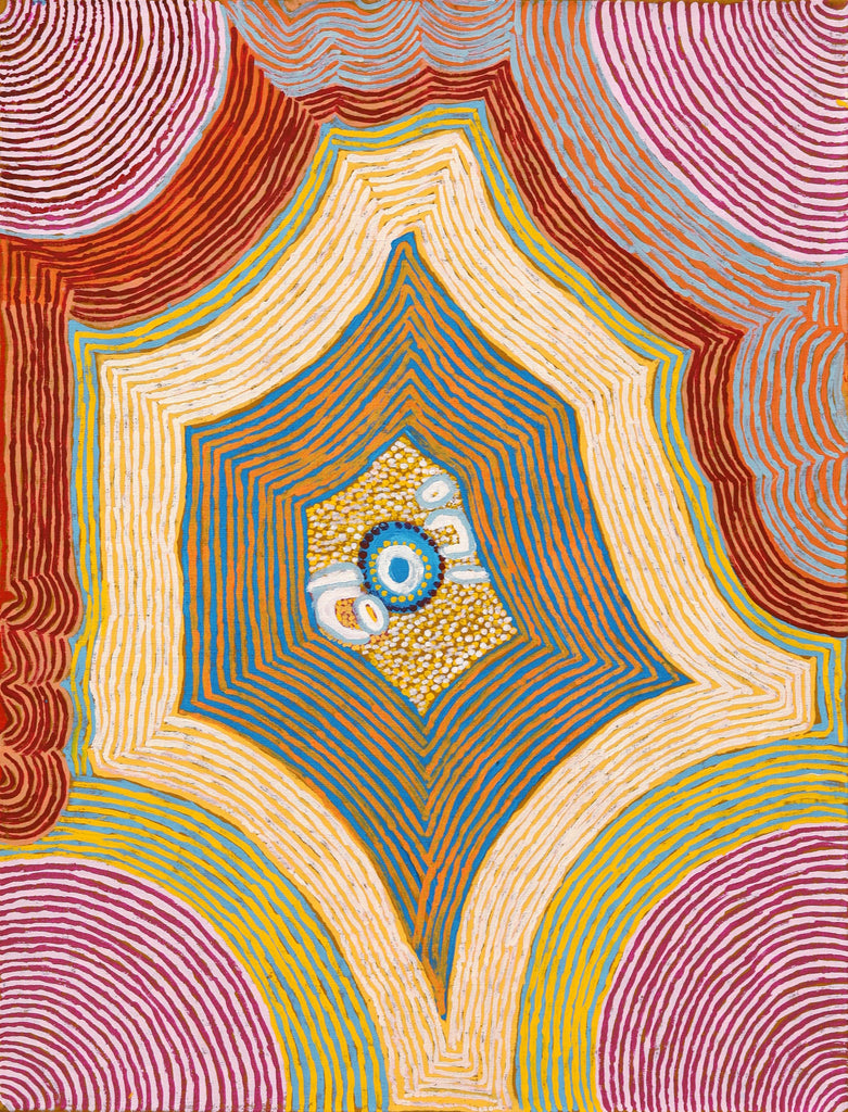 Aboriginal Artwork by Eunice Napanangka Jack, Deep Waterhole - Tjukurrla, 101x77cm - ART ARK®