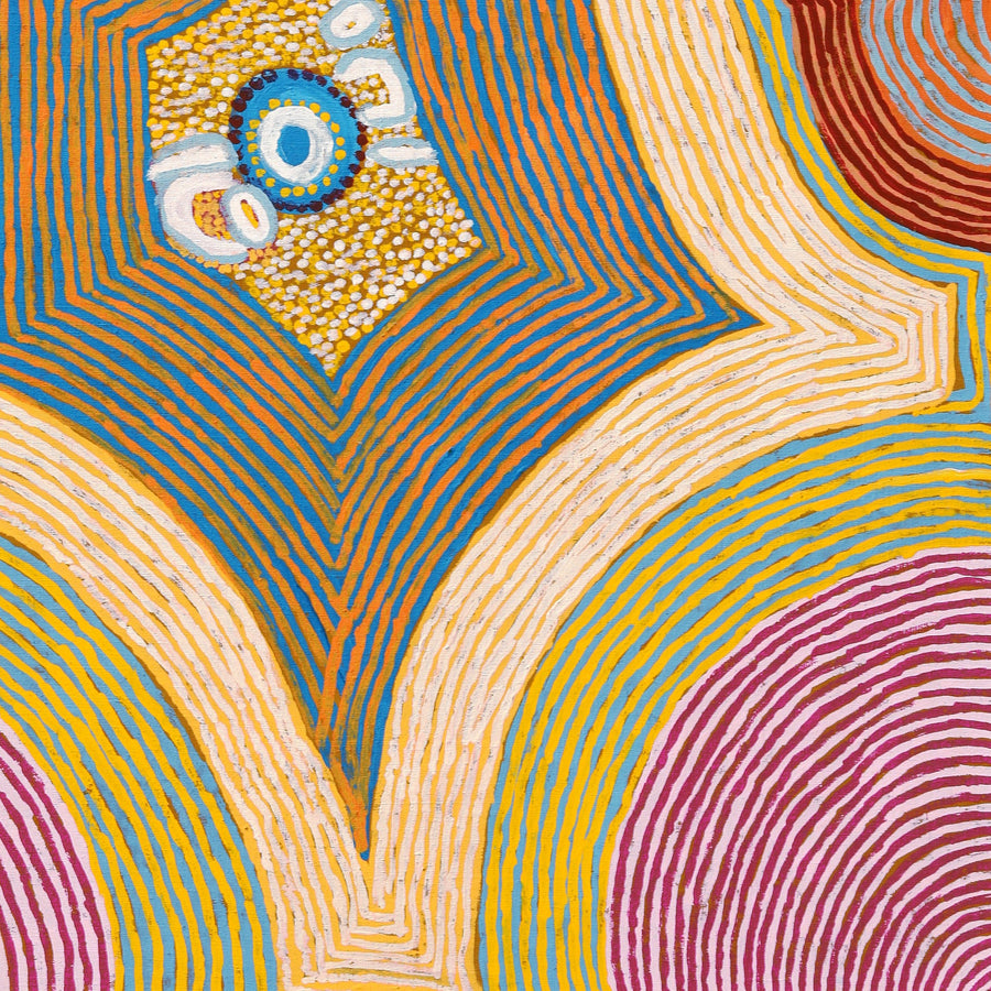 Aboriginal Artwork by Eunice Napanangka Jack, Deep Waterhole - Tjukurrla, 101x77cm