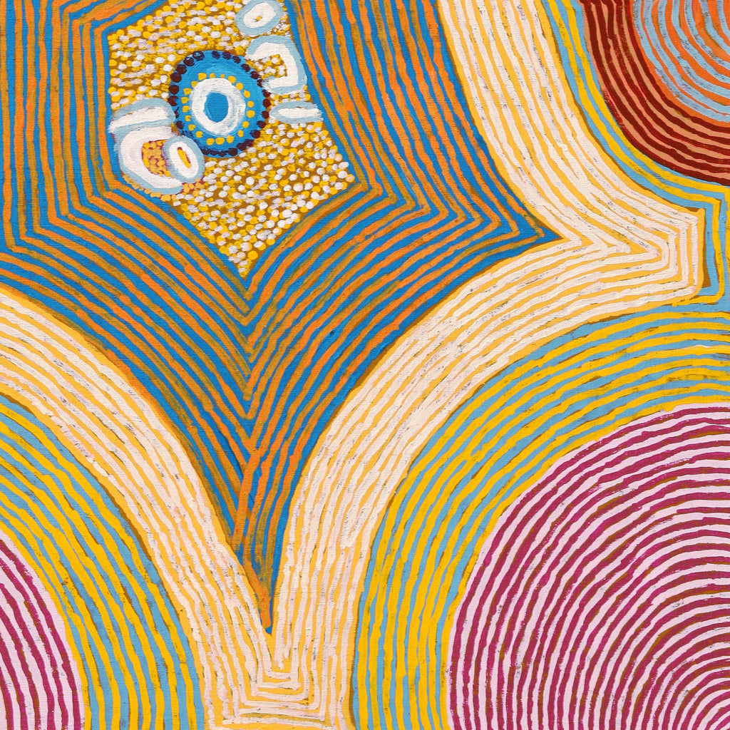 Aboriginal Art by Eunice Napanangka Jack, Deep Waterhole - Tjukurrla, 101x77cm - ART ARK®