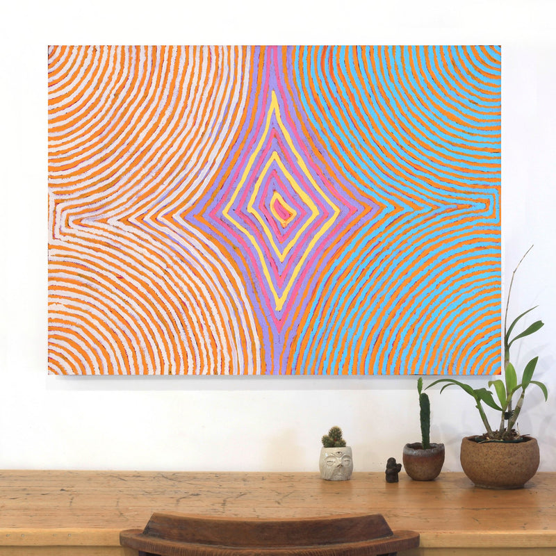 Aboriginal Artwork by Eunice Napanangka Jack, Winbarrku, 97x70cm