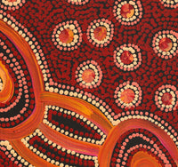 Aboriginal Artwork by Faye Nangala Hudson, Warlukurlangu Jukurrpa (Fire country Dreaming), 30x30cm