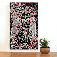Aboriginal Artwork by Felicity Nampijinpa Robertson, Ngapa Jukurrpa (Water Dreaming) - Puyurru, 76x46cm