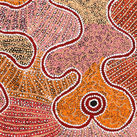 Aboriginal Artwork by Felicity Nampijinpa Robertson, Ngapa Jukurrpa (Water Dreaming) - Puyurru, 91x91cm