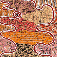 Aboriginal Artwork by Felicity Nampijinpa Robertson, Ngapa Jukurrpa (Water Dreaming) - Puyurru, 91x91cm