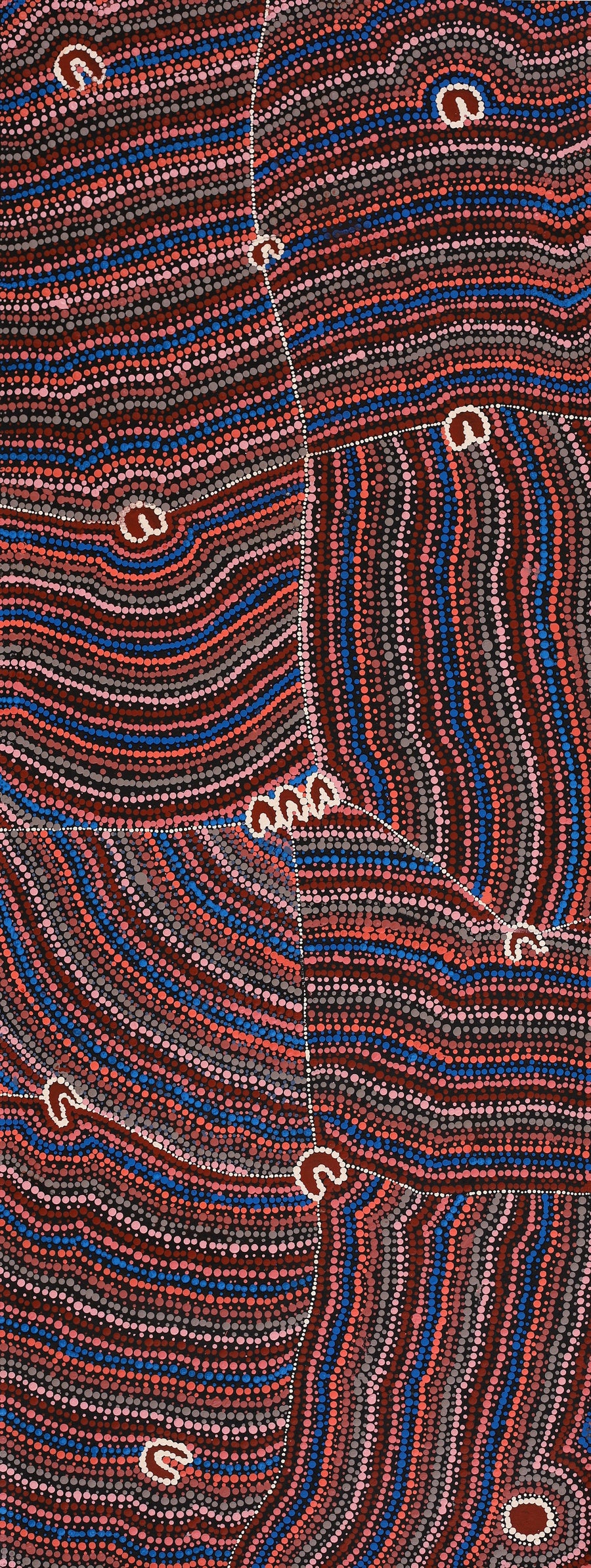 Aboriginal Artwork by Florence Nungarrayi Tex, Lappi Lappi Jukurrpa, 122x46cm
