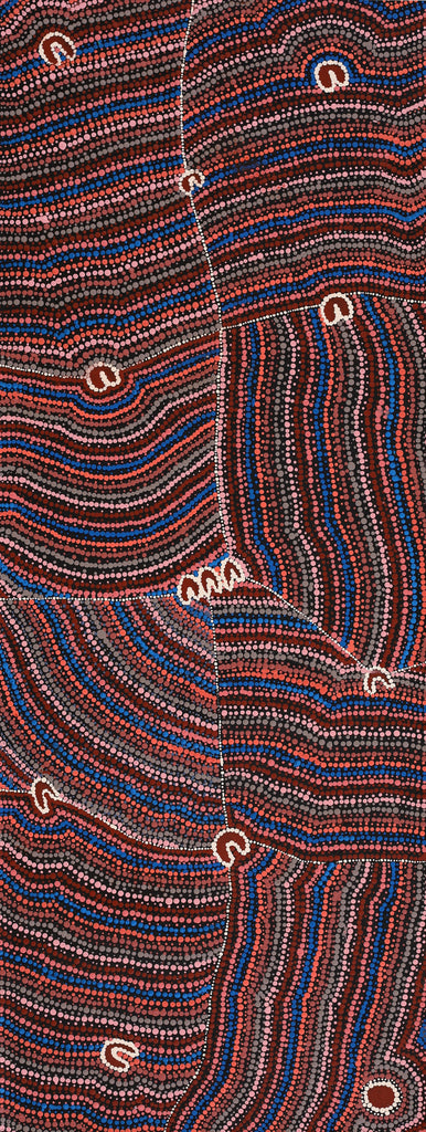 Aboriginal Artwork by Florence Nungarrayi Tex, Lappi Lappi Jukurrpa, 122x46cm