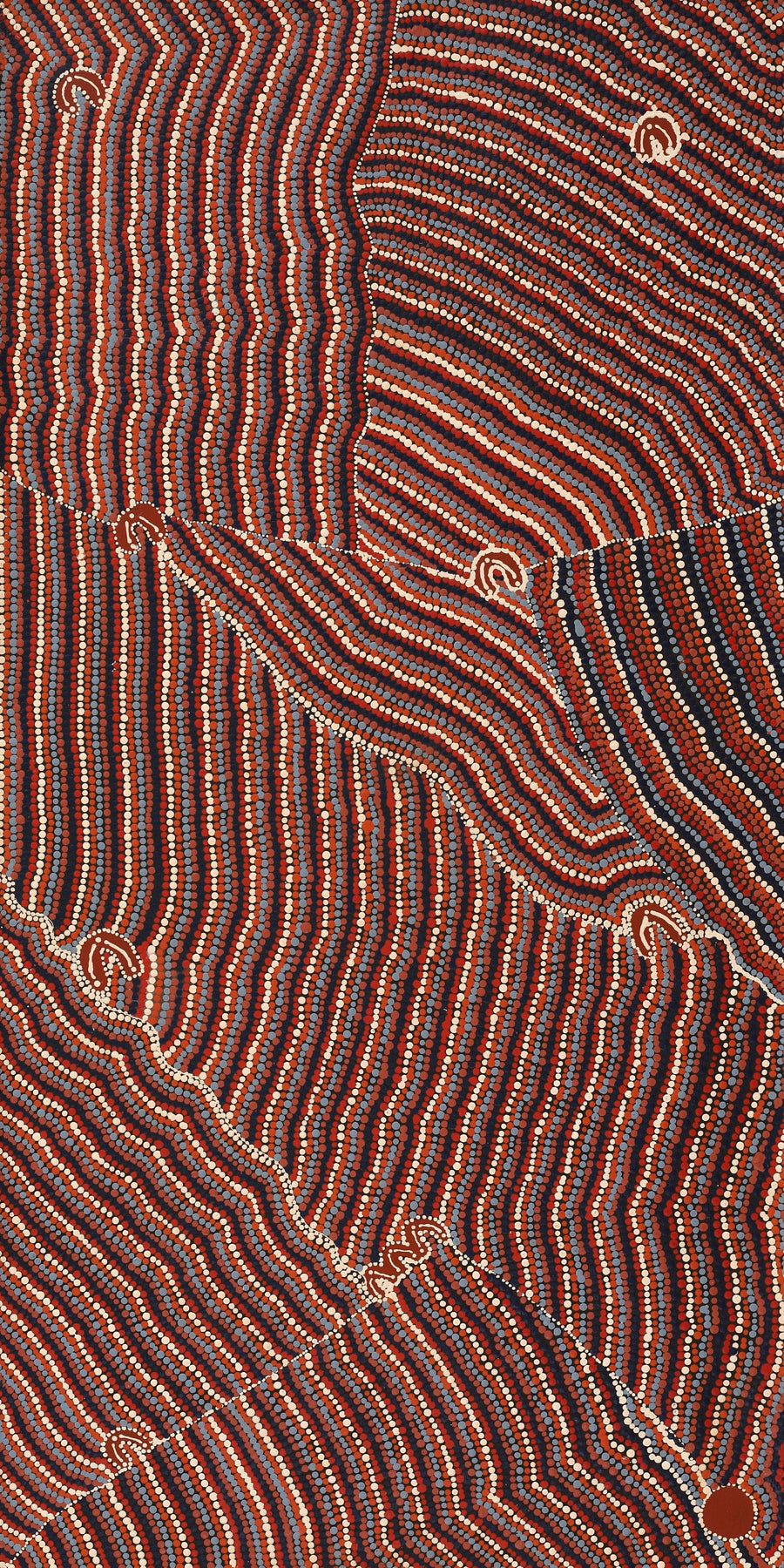 Aboriginal Artwork by Florence Nungarrayi Tex, Lappi Lappi Jukurrpa, 122x61cm