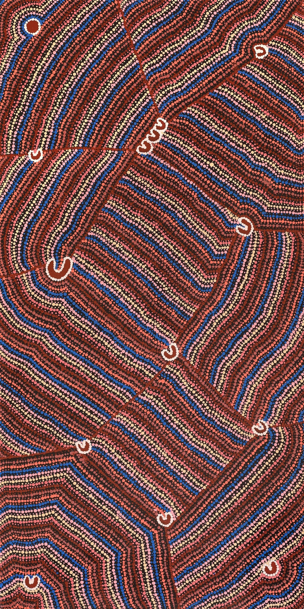 Aboriginal Artwork by Florence Nungarrayi Tex, Lappi Lappi Jukurrpa, 122x61cm