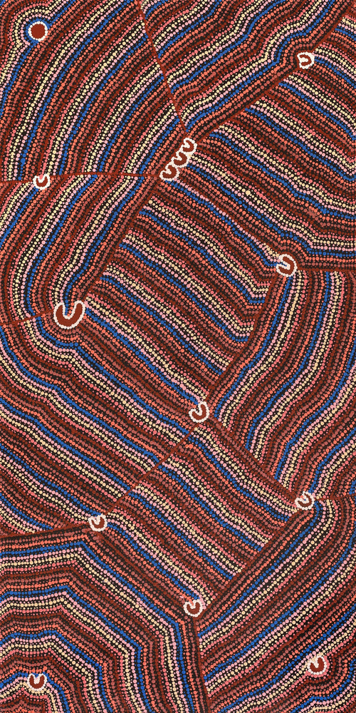 Aboriginal Artwork by Florence Nungarrayi Tex, Lappi Lappi Jukurrpa, 122x61cm