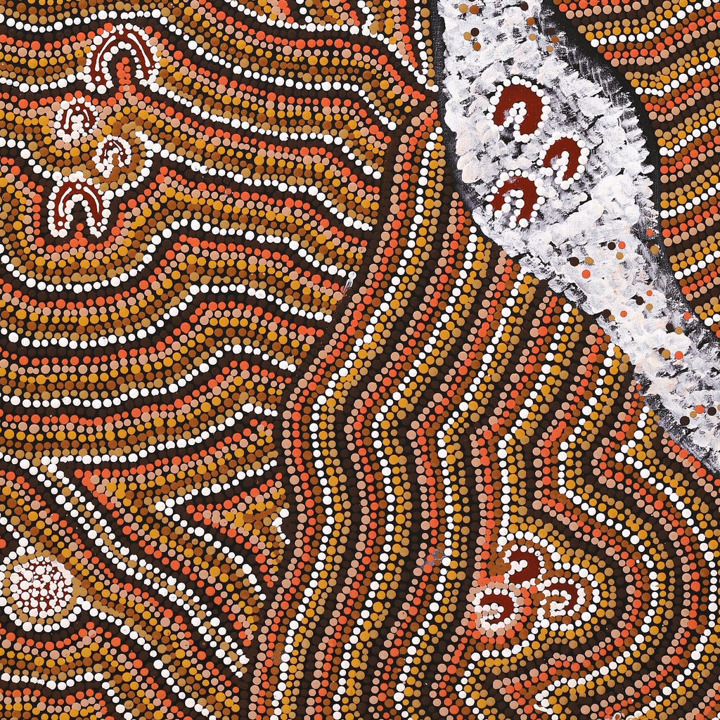 Aboriginal Artwork by Florence Nungarrayi Tex, Lappi Lappi Jukurrpa, 122x61cm