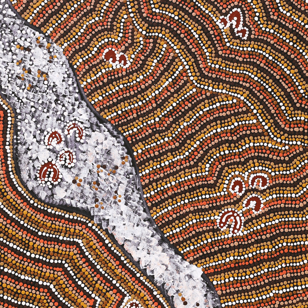 Aboriginal Art by Florence Nungarrayi Tex, Lappi Lappi Jukurrpa, 122x61cm - ART ARK®