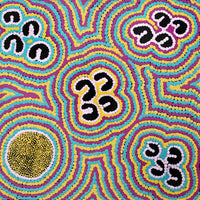 Aboriginal Artwork by Florence Nungarrayi Tex, Lappi Lappi Jukurrpa, 30x30cm