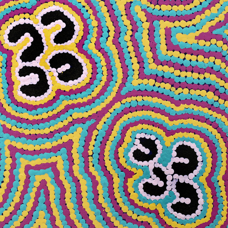 Aboriginal Artwork by Florence Nungarrayi Tex, Lappi Lappi Jukurrpa, 30x30cm